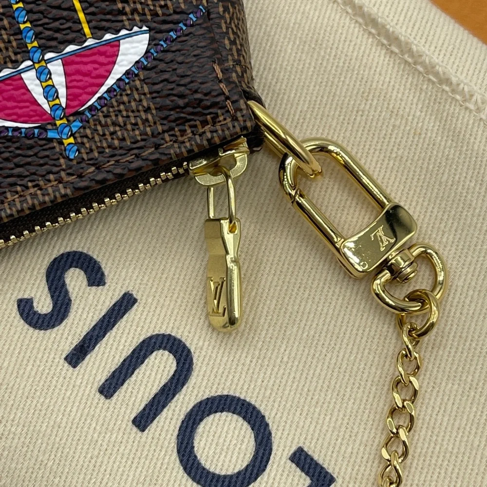 Louis Vuitton Christmas 2020 Pochette Mini Accessories Damier Ebene Vivienne - Picture 9 of 16